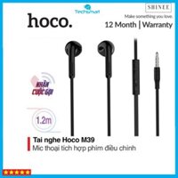 Tai nghe nhét tai Hoco M39 tích hợp Microphone và chức năng nhận cuộc gọi, chất liệu TPE chất lượng cao dài 1.2M