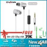 Tai nghe nhét tai IP5 Ovann A100 Xám tặng đèn Led USB