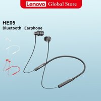 Tai nghe nhét tai thể thao LENOVO HE05 không dây Bluetooth 5.0 đeo cổ chống nước IPX5 tích hợp micro tiện lợi