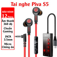 Tai nghe Piva S5 - Tai nghe Gaming chính hãng PivaVN kết hợp Sound Card GS100 Âm thanh đa hướng 360 độ Mic chống ồn tốt