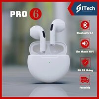 Tai nghe pro 6 bản quốc tế màu trắng âm thanh HIFI đầy đủ chức năng bảo hành 3 tháng