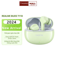 Tai nghe Realme Buds T110 Xanh Bluetooth 5.4 AI ENC chống ồn cuộc gọi Tai nghe không dây 38 giờ nghe nhạc  kháng nướXanh