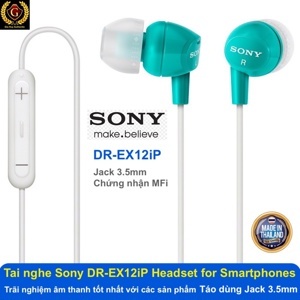 Tai nghe Sony DREX12IPPI (DR-EX12IP) - màu W/ P/ B