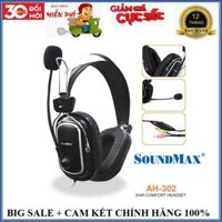 Tai nghe SOUNDMAX AH302 (Black) for PC & Laptop-Hàng Chính Hãng