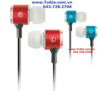 Tai nghe SoundMax AH306i  2 màu xanh ngọc/đỏ tươi dùng cho điện thoại, MTB