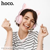 Tai nghe tai mèo, Cat ear Headphones - Hoco W36 - Pink, tích hợp micro, cản tiếng ồn, điều chỉnh âm lượng