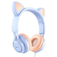 Tai nghe tai mèo, Cat ear Headphones - Hoco W36 - Dream blue, tích hợp micro, cản tiếng ồn, điều chỉnh âm lượng