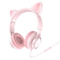 Tai nghe tai mèo, Cat ear Headphones - Hoco W36 - Dream blue, tích hợp micro, cản tiếng ồn, điều chỉnh âm lượng ts