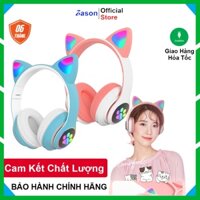 Tai nghe tai mèo kết nối bluetooth dễ thương, 4 màu: Đen - Hồng - Xanh - Tím. Đèn nháy theo nhạc, chống ồn, bass mạnh
