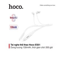 Tai nghe thể thao Bluetooth V5.0 Hoco ES51 pin 130mAh chất liệu ABS cao cấp đàm thoại , nghe nhạc thời lượng lâu