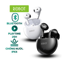 Tai Nghe TWS Bluetooth ROBOT Flybuds T10 Kiểu Dáng Nhét Tai Thời Gian Chơi Nhạc 25H Chống Nước IPX4 - Hàng Chính Hãng - Đen