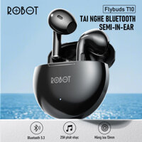 Tai Nghe TWS Bluetooth ROBOT Flybuds T10 Kiểu Dáng Nhét Tai Thời Gian Chơi Nhạc 25H Chống Nước IPX4 - Hàng Chính Hãng - Đen