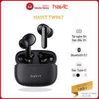 Tai Nghe TWS Havit TW967 BT 5.0, Thiết Kế Công Thái Học, Driver 10mm, Nghe Nhạc Đến 5H - Chính Hãng BH 12 Tháng 1 đổi 1