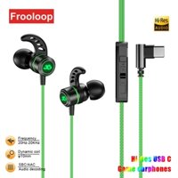 Tai nghe USB Type C Tai nghe chơi game USB-C DAC Giải mã kỹ thuật số Stereo HiFi LED Phát sáng trong tai Tai nghe PUBG