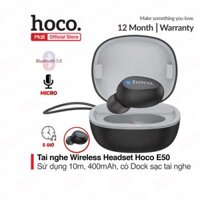 Tai nghe Wireless Headset Hoco E50 dung lượng 400mAh ( gồm cả dock sạc ) bluetooth 5.0, sử dụng liên tục 5 giờ