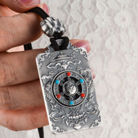 Taiguang Bạc Nhà Bạc Nguyên Chất 999 Nam Bạc Vòng Cổ Mặt Dây Chuyền Thẻ Vòng Cổ Chắc Chắn Pixiu Bạc Trang Sức Độc Đáo Retro