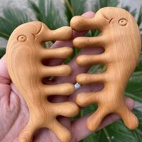 Taihang Yabo Da Đầu Massage Lược Đầu Kinh Tuyến Lược Gỗ Lược Răng Rộng Lược Chải Vú Cạo20250221