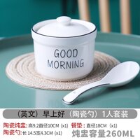 Tailiulian Gốm Sáng Tạo Số Nhỏ Hoạt Hình Đường Ống Đồ Gia Dụng Trắng Cách Thủy Hầm Món Tráng Miệng Tổ Yến Sào Hầm Nồi Hầm 614