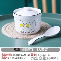 Tailiulian Gốm Sáng Tạo Số Nhỏ Hoạt Hình Đường Ống Đồ Gia Dụng Trắng Cách Thủy Hầm Món Tráng Miệng Tổ Yến Sào Hầm Nồi Hầm 614