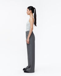 Tailor Wide Leg Trousers - Grey Pinstripe