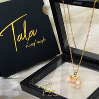 Tala Tay Làm Ruy Băng Hồng Vòng Cổ Nơ Thép Không Gỉ Vòng Cổ Không Mòn Phụ Kiện Cho Nữ Không Gây Dị Ứng