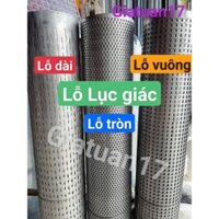 (Tấm 1x2m) Tấm tôn dầu đục lỗ tròn,lỗ vuông,lỗ lục giác, lỗ dài, lưới ruồi lỗ 4,6,8li dày 4.5zem sắt đen