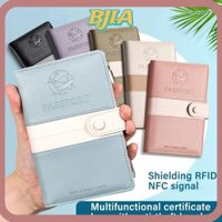 Tấm bảo vệ hộ chiếu BJA, Vỏ hộ chiếu RFID bằng da PU đa chức năng, Gói tài liệu kinh doanh sáng tạo Siêu mỏng Chống nước Thẻ tín dụng Ví phụ kiện du lịch