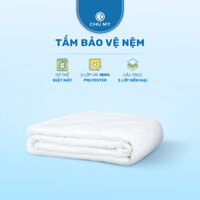 Tấm bảo vệ nệm CHU MY 100% polyester, 3 lớp chần bông kiểu ô vuông, chống thấm nước và bụi bẩn