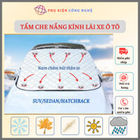 Tấm Bạt Che Nắng Kính Lái Ô Tô 4 Lớp Cao Cấp Cách Nhiệt Chống Nóng Có Chụp Gương Phản Quang