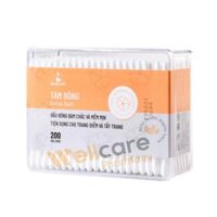 Tăm Bông Bạch Tuyết tự nhiên và không kích ứng – Hộp chữ nhật 200 que
