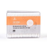 Tăm bông Bông Bạch Tuyết (200 que/hộp chữ nhật)