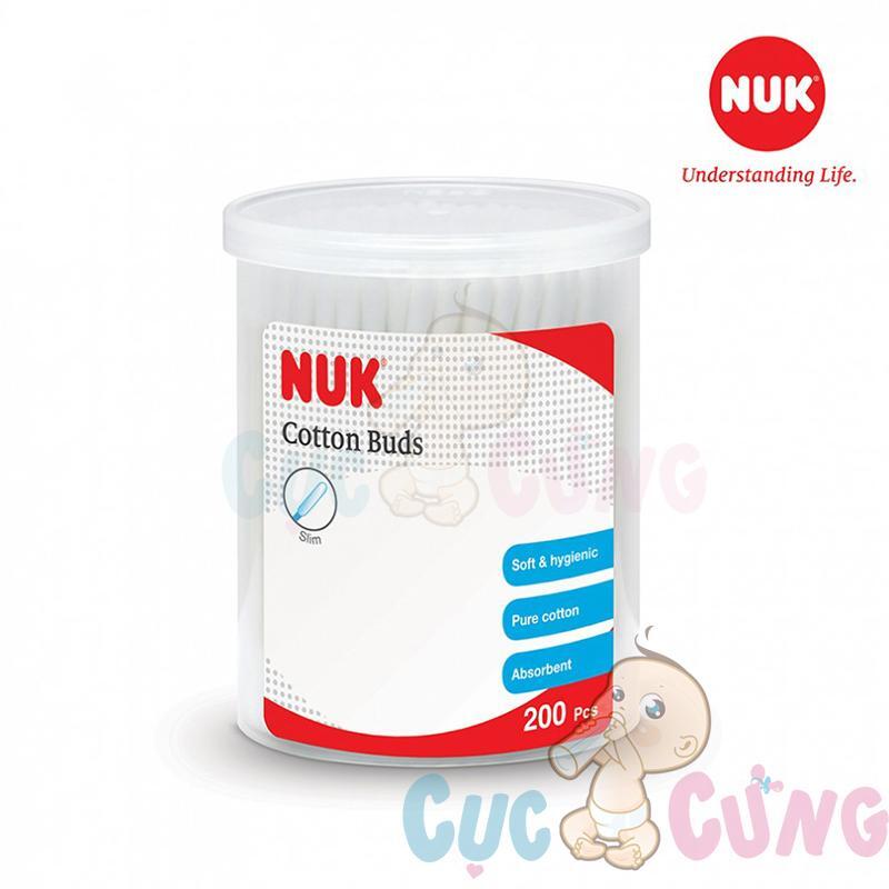 Tăm bông cotton NUK Slim 200 que NU34333