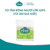 Tăm Bông Niva Túi 200 Que Thân Giấy AZP3