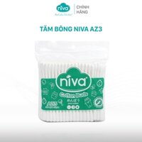Tăm Bông Niva Túi 200 Que Thân Nhựa AZ3 Đa Năng Chuyên Dùng Ngoáy Tai, Vệ Sinh, Trang Điểm