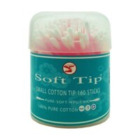 Tăm Bông Ráy Tai Soft Tip (Hộp Tròn 160 Que)