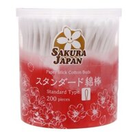 Tăm bông thân giấy kháng khuẩn Sakura TB01 đầu tiêu chuẩn hũ 200 cây