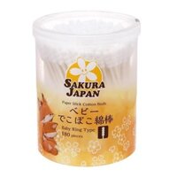 Tăm bông thân giấy kháng khuẩn Sakura TB12 đầu xoắn hũ 180 cây