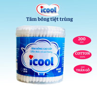 Tăm bông tiệt trùng ICOOL 200 que thân gỗ cao cấp, thân thiện môi trường (Sao chép)