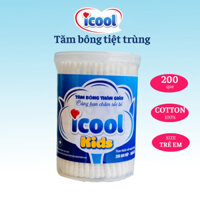 Tăm bông tiệt trùng ICOOL 200 que thân gỗ cao cấp, thân thiện môi trường