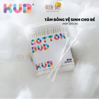 Tăm bông trẻ em 2 đầu cao cấp an toàn cho bé KUB hộp 200 que - Little Bee
