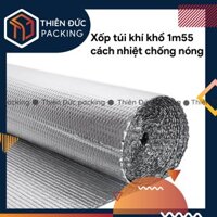 Tấm cách nhiệt chống nóng khổ 1m55, miếng cách nhiệt bạc túi khí chống nắng, cách âm tường, trần nhà hiệu quả - 2 mặt bạc - 1m x 1m55