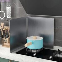 Tấm chắn chống văng ECHOTECH, Tấm chắn bùn dầu 2 tấm chống gió, Phụ kiện nhà bếp Thép không gỉ Bạc có thể gập lại Bàn bếp vách ngăn chống văng
