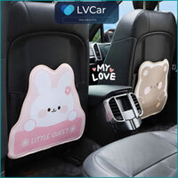 Tấm chắn lưng ghế GẤU NÂU, THỎ HỒNG chống trầy bẩn vào lưng ghế, dễ dàng vệ sinh, bền bỉ, tiện dụng