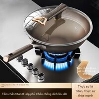 Tấm Chắn Titan Hai Mặt Chảo Chống Dính Chảo Nấu Ăn Gia Dụng Chảo Inox Đáy Phẳng Bếp Từ Bếp Gas Thông Dụng