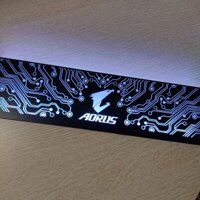 Tấm che nguồn PC Led RGB 5v ARGB logo Aorus, đồng bộ màu Hub Coolmoon, hình mạch điện vô cực 95