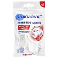 Tăm chỉ nha khoa Prokudent zahnseide-sticks của Đức gói 40 chiếc