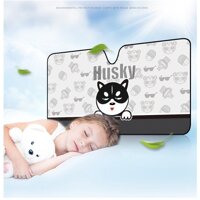 Tấm chống nắng 5 lớp cách nhiệt cho ô tô hình chó Husky cao cấp