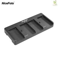 Tấm chuyển đổi NiceFoto NP-04 Pin NP-F sang V-Mount Pin Bộ chuyển đổi tấm 4 khe cho pin NP-F970 / F750 / F550 cho đèn LED Video Came-211