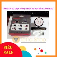 TẤM DÁN SỐ ĐIỆN THOẠI TRÊN XE HƠI MÀU XANH BẠC