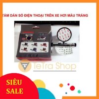 TẤM DÁN SỐ ĐIỆN THOẠI TRÊN XE HƠI MÀU TRẮNG